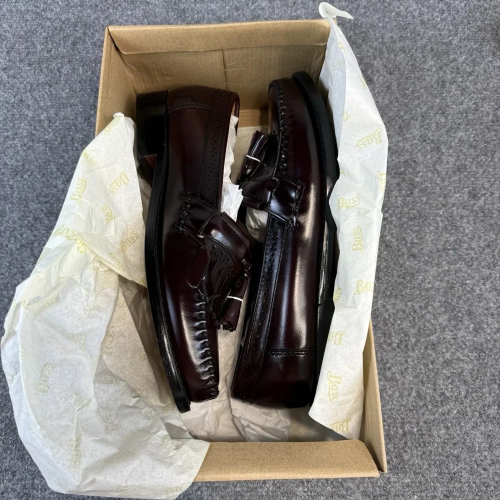 GH Bass & Co Weejuns Men's Jeremy Tassel Loafers Burgundy Leather 8.5 2E